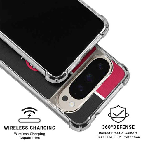 MLB Cincinnati Reds Split Pixel 9/9 Pro Clear Case